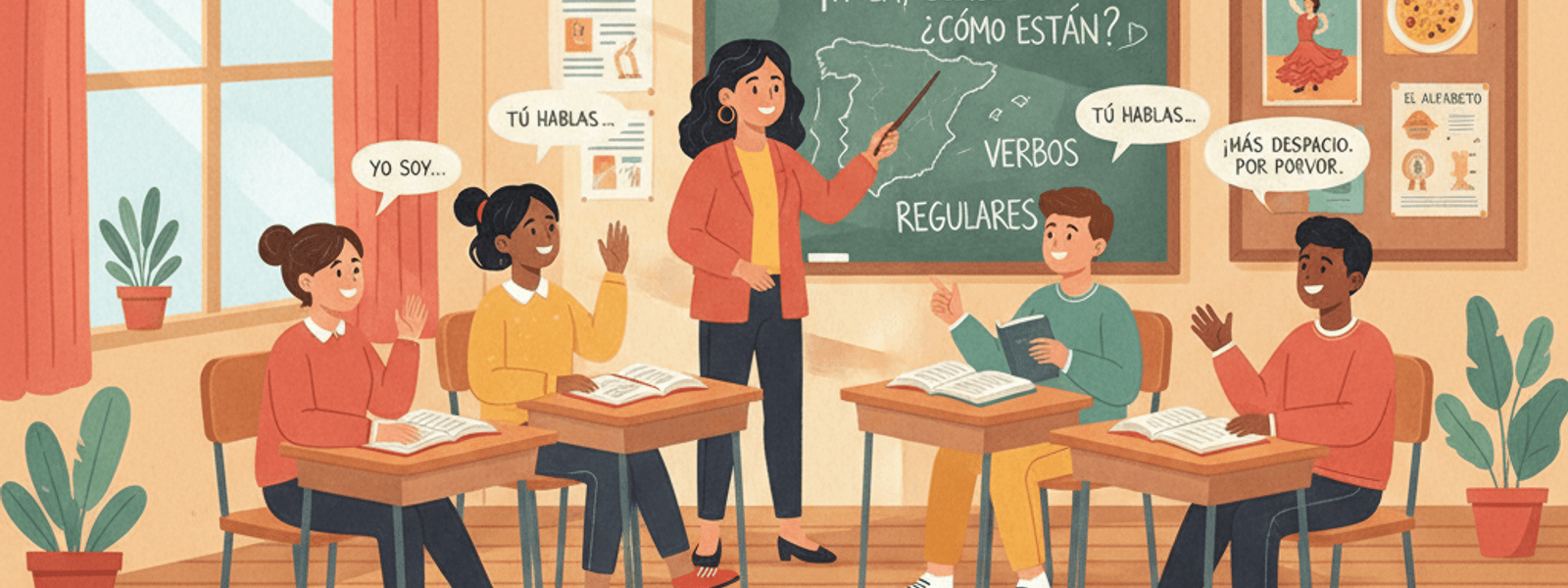 Spanish learning illustration